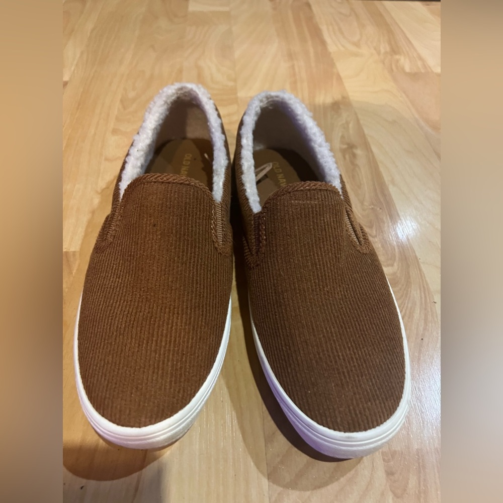 Old Navy Brown Tan Women’s Corduroy Slip-On Sneaker Loafer US 8